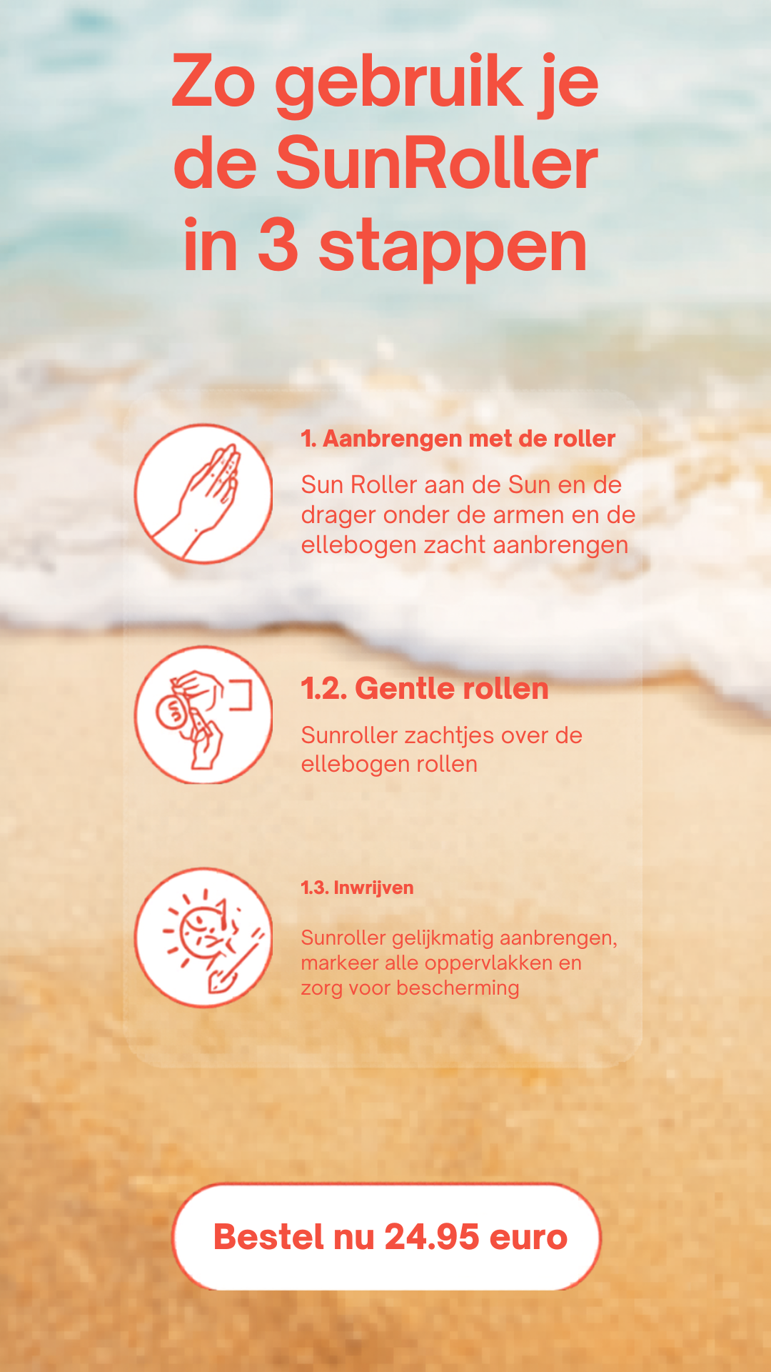 SunRoller™ — Zonnebrand Applicator zonder Vieze Handen